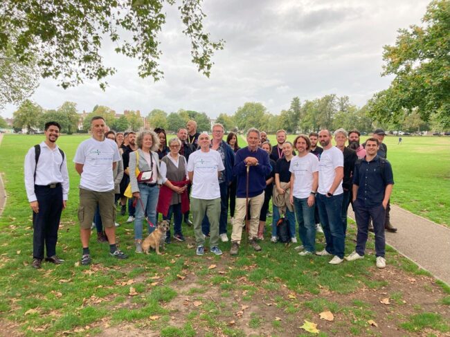 Million Step Challenge walkers on Richmond Green.